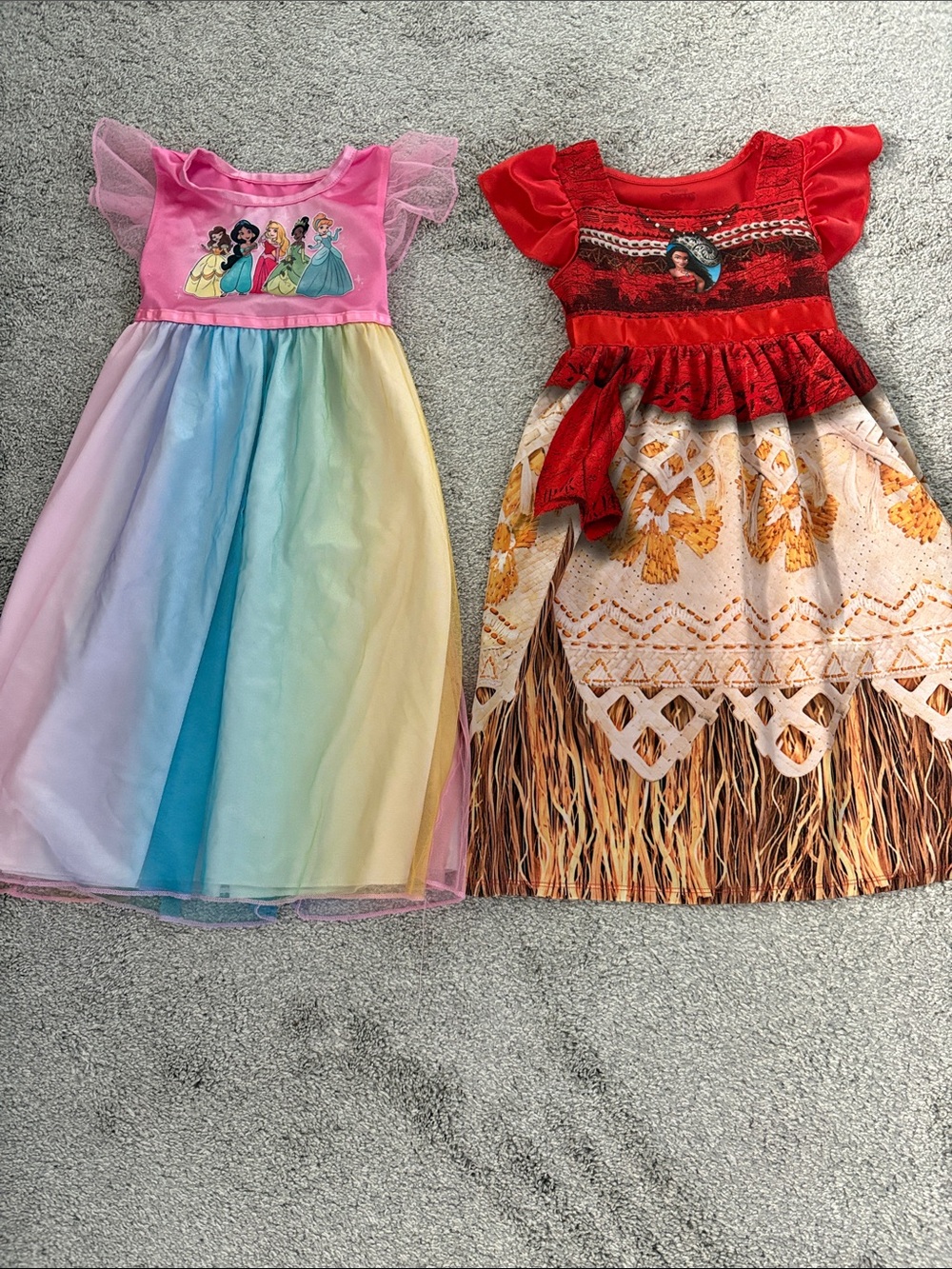 Disney toddler girl Princess & Moana nightgowns 4T